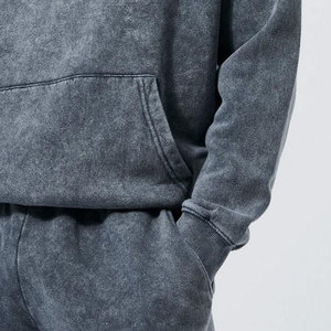 Nouveau style de sweat et pantalon de survêtement d'hiver en détresse délavé à l'acide de qualité supérieure pour hommes à bas prix survêtement unisexe respirant - Product Image 4