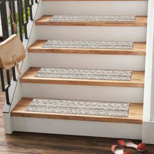 Gray Printed Rug: Modern, Machine Washable, Kilim Design, Classic, <b>Stair</b> <b>Treads</b>,Goblen - Product Image 5