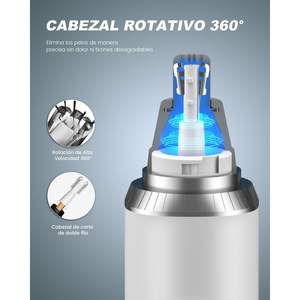 Tondeuse professionnelle rechargeable USB IPX7 pour sourcils et poils du visage, nez et oreilles, avec écran LED, indolore, pour hommes et femmes, idéale pour les voyages en camping-car - Product Image 4