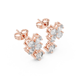 Boucles d'oreilles de luxe 18 carats avec diamant Moissanite en or pour femme - Product Image 2