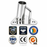 Support de mât de bateau en acier inoxydable avec base triangulaire, 90 degrés, 25mm(1 pouce)