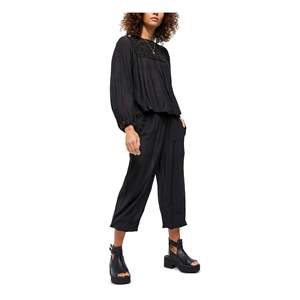 Maglietta Unisex a Maniche Lunghe con Collo Rotondo Free People, Taglia X-Large, Nera, Traspirante - Product Image 1