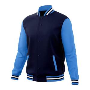 Personalizado verde blanco de calidad superior de los hombres de la Universidad chaqueta de béisbol de moda Botón de lona de cuero manga Letterman Varsity chaquetas - Product Image 5