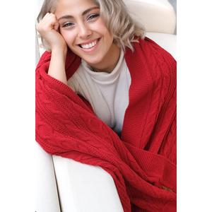 Cuo Knitted Tricot Sofa <b>Shawl</b>, Children's <b>Blanket</b> Cuo Red - 130x150 - Product Image 3