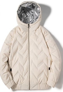 Chaqueta acolchada de invierno informal con cuello levantado, abrigo de lona aislado ligero, acolchado de pato, patrón sólido, cremallera, Frente teñido liso - Product Image 5