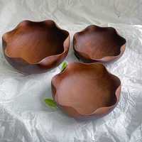 Ensemble de bols en bois massif poli, légers, écologiques, de haute qualité, style antique, pour la maison, l'hôtel, le restaurant, Pâques, artisanat