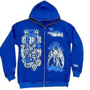 High Quality Brown Luxury Blank Full Zip <b>Hoodie</b> Puff Print Streetwear Custom No String Drop Shoulder Pullover <b>Plain</b> Men <b>Hoodie</b> 3 - Product Image 1