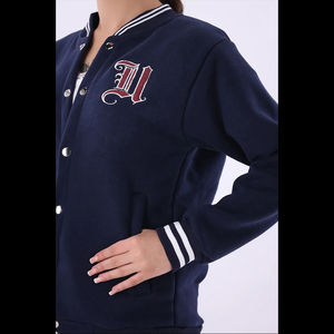 Chaqueta Varsity para Mujer, Mangas de Cuero y Lana, Relleno de Algodón, Forro de Nailon, Impermeable, Secado Rápido, Transpirable, Color Liso, Invierno, Personalizada - Product Image 5