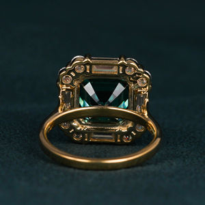 18KT สีทองที่เป็นของแข็งสีเขียวแหวนหมั้นแบบคลาสสิกเติบโตขึ้นมาในแลปแหวนเพชรที่ถูกสร้างขึ้นในห้องปฏิบัติการที่มีเสน่ห์และได้รับการรับรองว่าเป็นสีเขียว - Product Image 3
