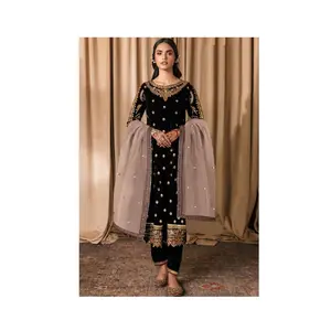 Direct Factory Supply Special winter Collections Velvet Salwar Kameez Suit for Wedding and Festival Occasion