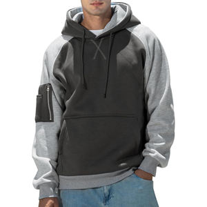 Mejor hecho a medida de alta calidad 100% algodón suéter de invierno Color liso de gran tamaño bolsillo Regular Fit hombres sudaderas con capucha para la venta - Product Image 1