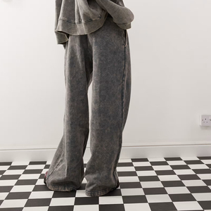 Vente en gros 100% coton lourd 450GSM délavé à l'acide surdimensionné DTF personnalisé imprimé logo streetwear pantalons de survêtement pour femmes - Product Image 6