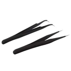 Pinzas de extensión de pestañas de fibra de aplicador de belleza de acero inoxidable - Product Image 2