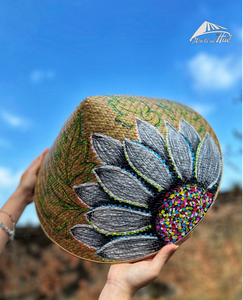 Le chapeau conique asiatique coloré traditionnel le plus populaire avec du bambou et de la feuille de palmier de Blue Lotus Farm - Product Image 4