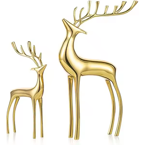 Juego moderno de renos decorativos de aluminio y metal de 2 unidades para diferentes formas para decoración del hogar de decor IMPEX - Product Image 2