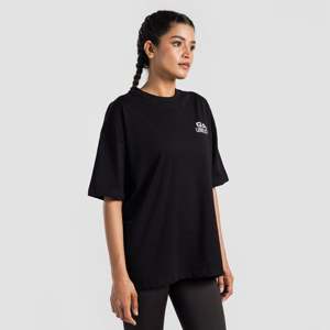 เสื้อยืดโอเวอร์ไซส์ GA Limitless สำหรับผู้หญิง สีดำ ผ้าเจอร์ซีย์คอตตอน ระบายอากาศได้ดี คุณภาพสูง มีไซส์ XS S XL XXS สไตล์ลำลอง - Product Image 4