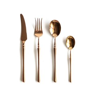 Modern Rose Gold Flatware <b>Set</b> with Knife <b>Fork</b> <b>and</b> <b>Spoons</b> High Mirror Polish Dishwasher Safe Metal Cutlery for Wedding Events - Product Image 1
