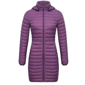 Veste longue matelassée pour femme avec capuche, chaude, épaisse, respirante, en nylon tissé pour l'automne et l'hiver - Product Image 6