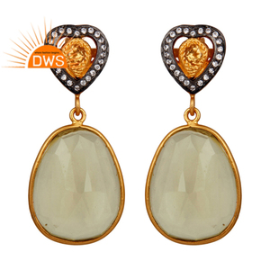 Boucles d'oreilles en topaze citron naturelle, argent sterling plaqué or 18 carats, boucles d'oreilles pendantes, fournisseur de bijoux en CZ - Product Image 4