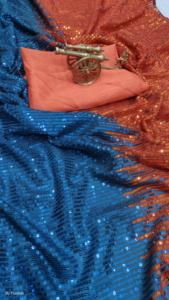 New Designer <b>Launch</b> Heavy Embroidered Digital <b>Padding</b> Georgette Silk Sarees Fancy Blouse Indian Pakistani Clothing Sequnce Work - Product Image 5