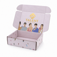 Boîte cadeau personnalisée en carton ondulé, grande, de Noël, gaufrée, avec pelliculage mat, recyclable, empilable, rigide, emballage haut de gamme, carrée, rose