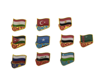 Pin Enamel Seng Bendera Negara Lapisan Nikel Hitam Cetak Letterpress Imitasi Antik Kartun Modern Patriotisme Koleksi