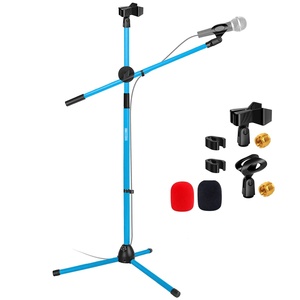 5 Core Mic Stand Floor Height Adjustable <b>Tripod</b> Microphone Stands w Extending Telescoping Boom Arm - Product Image 1