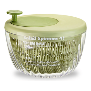 Escurridor de Ensaladas de 4 Litros, Verde, con Función de Centrifugado y Almacenamiento, Tazón de Plástico Apto para Lavavajillas para Preparación de Ensaladas - Product Image 2
