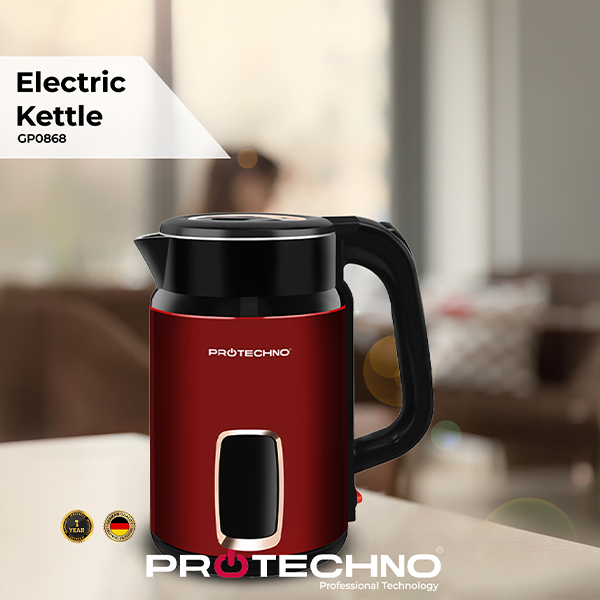 Protechno GP0868 2.0L 2500W Electric Kettle Stainless Steel Heating Element Single Controller Home Water Tea Boiler Kettle