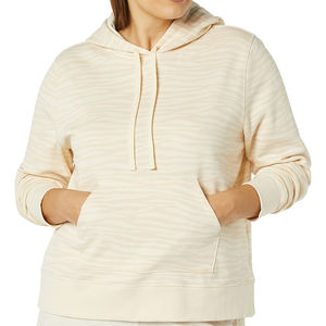 Sweat-shirt à capuche court pour femme en coton à manches longues, coupe ajustée, faible MOQ, pour la salle de sport, les activités de plein air, la saison hivernale, logos privés - Product Image 5