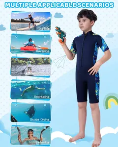 2.5mm neopren sevimli kız termal Wetsuits çocuk kısa dalgıç giysisi sörf mayo güneş koruyucu sıcak giyim tutmak