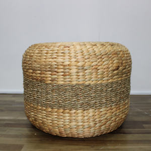 Coussin de sol et tabouret de bar en jacinthe d'eau faits à la main | Sièges écologiques du Vietnam - Product Image 5