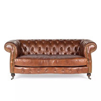 Sofá Seccional en Forma de L de Tres Plazas, Diseño Chesterfield, Moderno, de Cuero Genuino, con Estructura de Madera Sólida, Extensible y Convertible en Cama