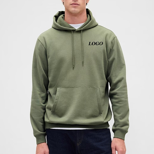 Sweat à capuche pour homme en tissu épais uni avec un design tendance, logo personnalisé et cordon de serrage pour ajuster la capuche 2026 - Product Image 1
