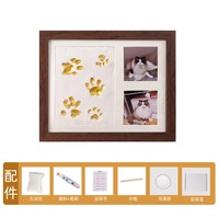 Cadre commémoratif pour animaux de compagnie avec empreinte de patte, affichage de plusieurs photos pour la commémoration de la perte de chien ou de chat, cadeau, décoration murale et souvenir