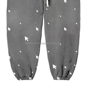 Pantalones de chándal holgados para correr de talla grande de diseñador personalizado 100%, pantalones informales de pierna recta y pierna ancha para correr, pantalones lavados para hombre - Product Image 5