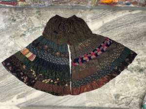 Pantalón Palazzo Bohemio de Seda de 7 Capas para Mujer, Diseño Único de Patchwork, Pantalón Ancho para Dama de Honor, para Verano - Product Image 2