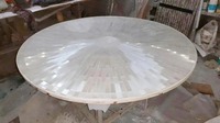 Dessus de table en sélénite léger fini brillant à la demande pour décor de table d'appoint à manger et à café disponible à l'exportation