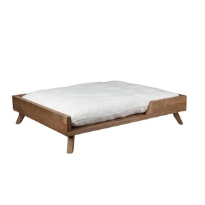 Pet Bed with Frame and Soft <b>Cushion</b> Modern Wooden Dog Bed <b>for</b> Medium to <b>Large</b> Pets Cat Bed Indonesia Manufacturer Pet Furniture - Product Image 1