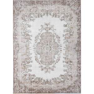 พรมขนสัตว์ถักมือสไตล์วินเทจ สีเบจและสีน้ำตาล ลายเหรียญแบบนามธรรม รูปทรงสี่เหลี่ยมผืนผ้า สำหรับห้องนั่งเล่นหรือทางเดินในบ้าน Pae-2169 - Product Image 1