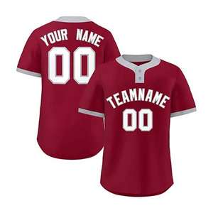 Nuevo diseño personalizado Unisex uniformes de béisbol Logo transpirable que absorbe la humedad Stand Collar 100% poliéster Kit de impresión personalizado - Product Image 3