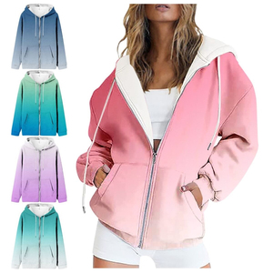 Mujeres Hoddies Streetwear Full Zip Up Hoodie Primavera Otoño Ropa de mujer Cómoda Mujer Sudaderas con capucha Fabricantes de ropa - Product Image 4