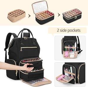 Tas Ransel Organizer Perlengkapan <span class=keywords><strong>Nail</strong></span> Tech Ukuran Besar 56 Botol, Kantong Kosmetik Lepas Pasang, Tempat Penyimpanan Alat Kecantikan, Tas Cat Kuku - Product Image 2