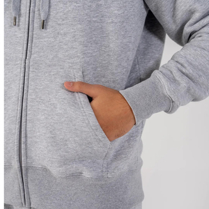 Sweat à capuche zippé pour homme en molleton de coton, fermeture éclair intégrale, sweat-shirt à capuche chaud, décontracté, streetwear d'hiver, haut pour un usage quotidien - Product Image 5