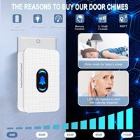 Alarme de porte portable Daytech, résistante à l'eau, en ABS, volume réglable sur 5 niveaux, voyant LED, portée du signal 800 pieds