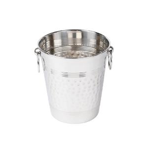 Cubo de champán en acero inoxidable con doble pared y diseño martillado Perfecto para picnics y equipos de refrigeración de bebidas - Product Image 1