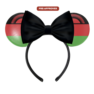 Custom Factory Order Headband-Made-to-Order Concept <b>Mouse</b> Ears Pre-Approval Design Flag of Malawi H.E.R. Accessories - Product Image 1