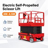 Kompakte Hydraulische Elektrische Scherenhebebühne Selbstfahrende Mobile Plattform 4,5M Arbeitshöhe Rutschfeste Oberfläche für Werkstätten
