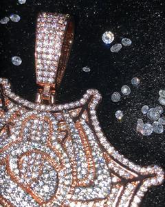 Top vente 925 argent coeur coupe Moissanite diamant glacé toile d'araignée pendentif à la mode hommes femmes Moissanite pendentifs breloques - Product Image 4