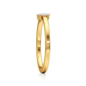 แหวนคู่เพทายทรงลูกแพร์ ทองคำ 14k ชุบโรเดียม - Product Image 4